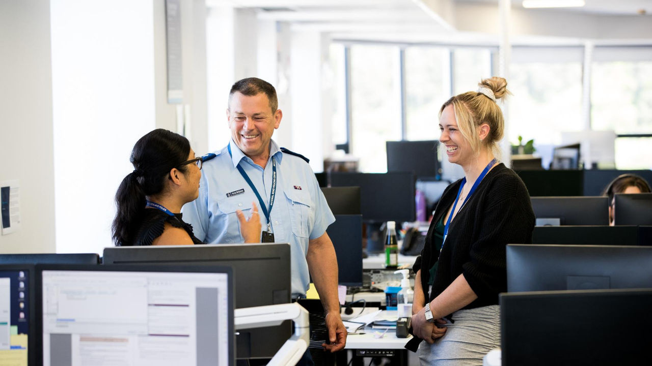 Criminal justice staff working at the justice precinct