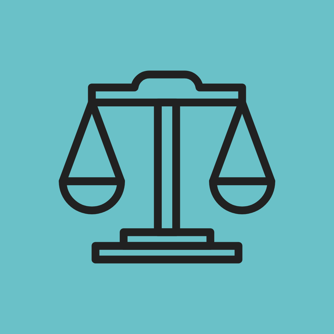 Icon representing law and policy endorsement for the master of applied ai 