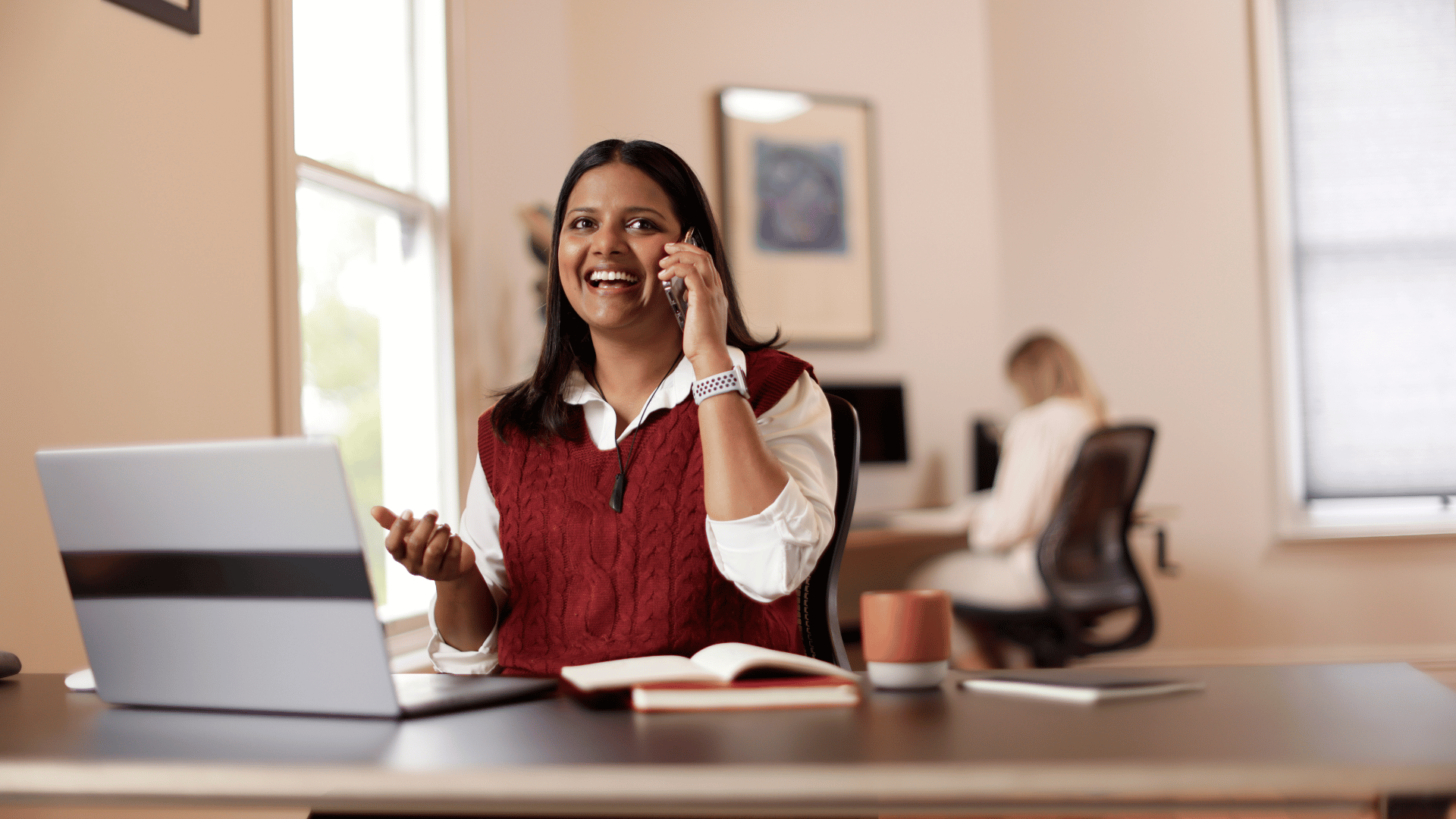 Online bachelor’s degree student receiving dedicated support