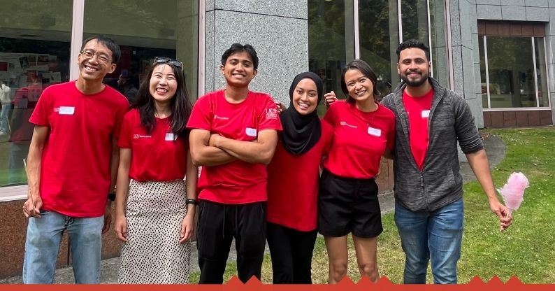 Grazel Gueco and friends hanging out at a UC event